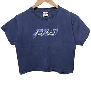 vintage 80s 90s FILA graphic short sleeve crewneck made in USA crop top T-shirt
